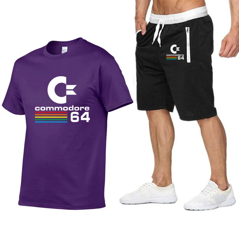 

2018 Summer Commodore 64 T Shirts+Shorts C64 SID Amiga Retro 8-bit Ultra Cool Design Tracksuit T-shirt Men Clothing Short Sleeve