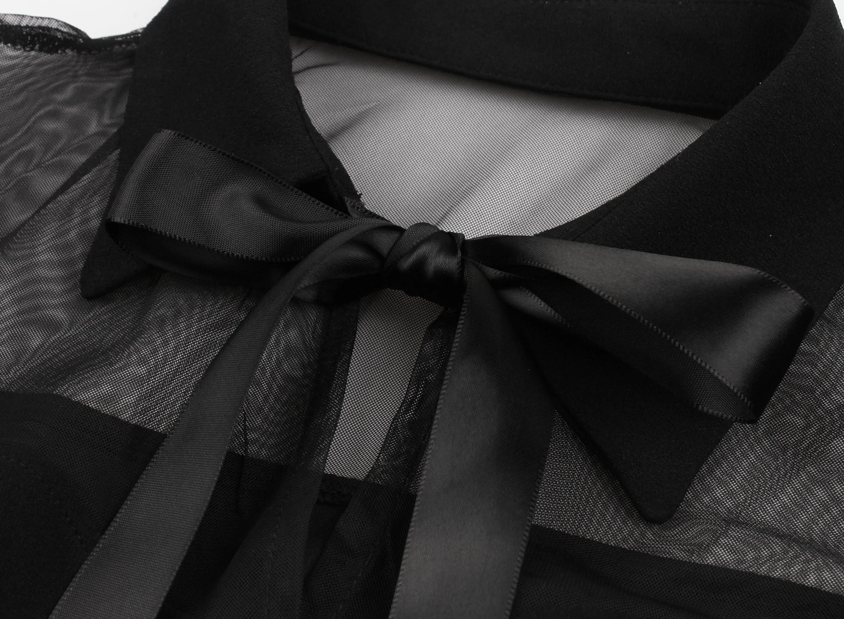Для женщин Готический сетки Платье черного цвета партия Винтаж пикантные прозрачные модные элегантные лук линия Лето гот школы Повседневное платья