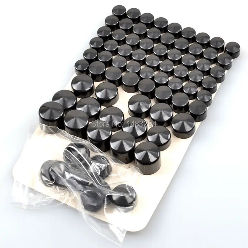 76Pcs Black Bolt Topper Caps Cover Kits Fits For Harley Twin Cam Dyna