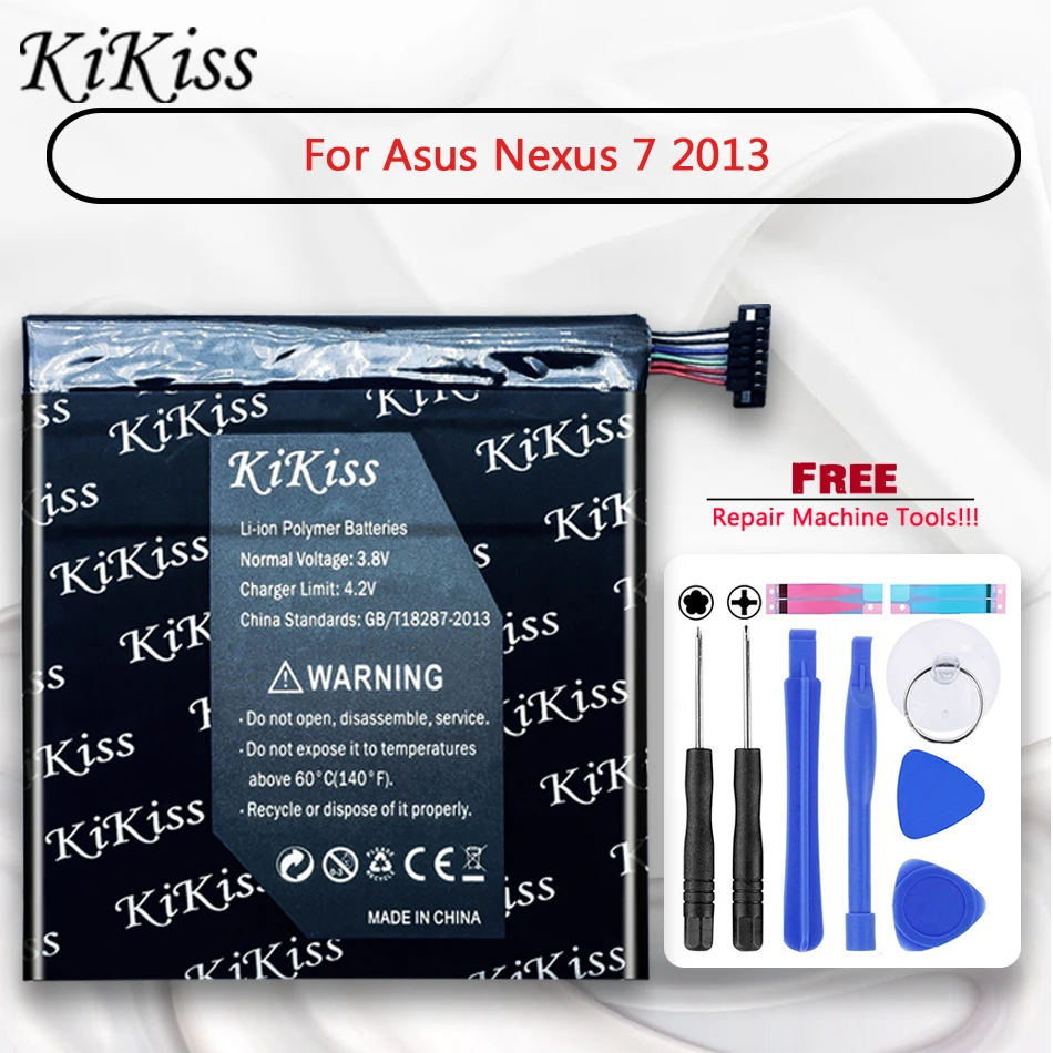 

Original KiKiss Battery For Asus Nexus 7 II 2 2nd 2013 ME57K ME57KL K00 3950mAh C11P1303 Tablet Battery For Asus Nexus7 2013