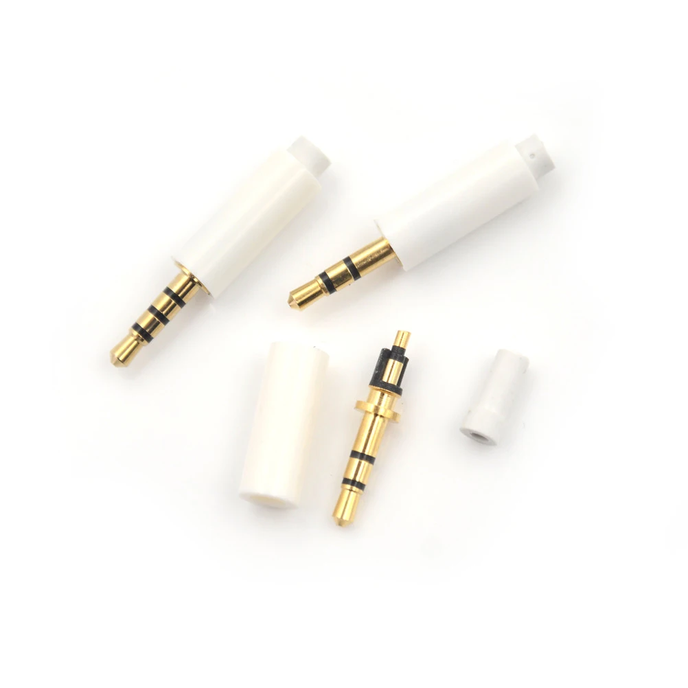 

2pcs 2.5mm stereo headset plug with tail 3/4 pole 2.5 mm audio plug Jack Adaptor connector for phone white