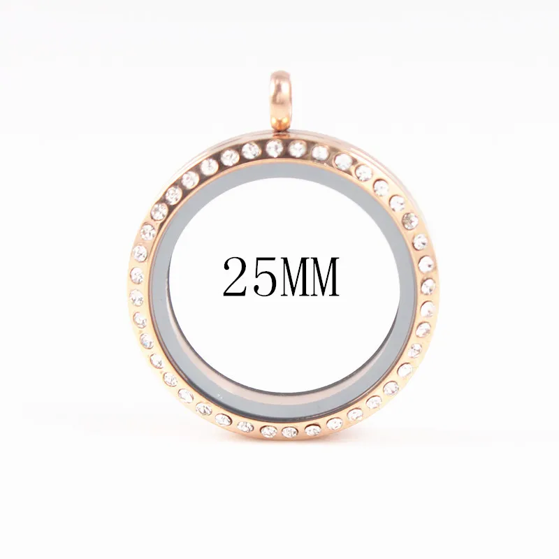 20 мм 25 мм 30 мм 38 мм подвесные кулоны 316L нержавеющая сталь винт Кристалл жизни медальон памяти кулон - Окраска металла: rose gold