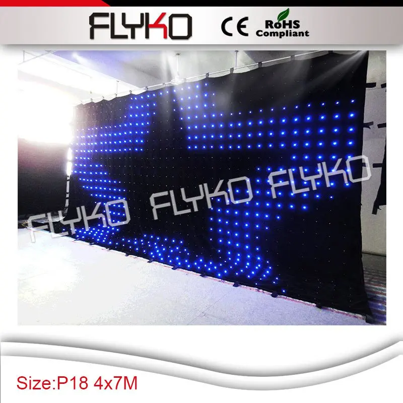 

CE ROHS Led Vision Curtain Off Line Mode Controller Tricolor RGB Led Video Curtain 30Kinds Patterns Play DJ Equipment