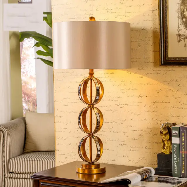 89cm Antique Copper Hand Made Production Mirror Desk Lamp European