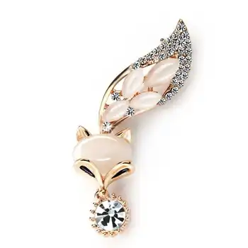 

2019 Original Fashion Fox Rhinestone Brooches Pins Women Luxurious Personality Brooch Korea All Match Beauty Jewelry Accessories