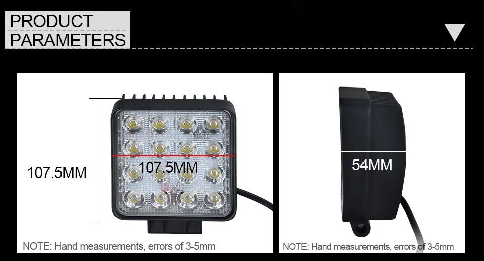 AcooSun DC 12V Led Car Spot Worklight 48W HeadLamp Truck Motorcycle Off Road Fog Lamp Tractor Car LED Headlight Work Lights IP67 (10)