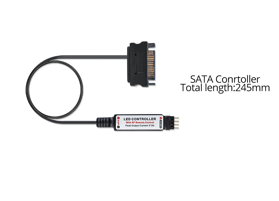 Foxanon SATA RGB светодиодный светильник 1 м 2 м 3 м 4 м 5 м DC 12 В 5050 2835 Диодная лента Sata интерфейс питания для ПК чехол для компьютера