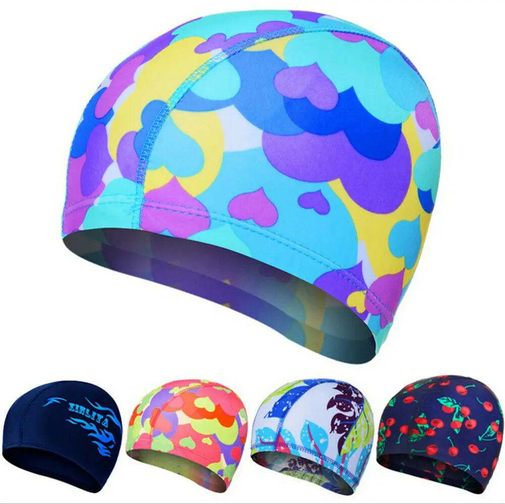 

UK Swim Bath Stylish Patten Polyester Water Sport Pool Swimming Bathing Cap Hat