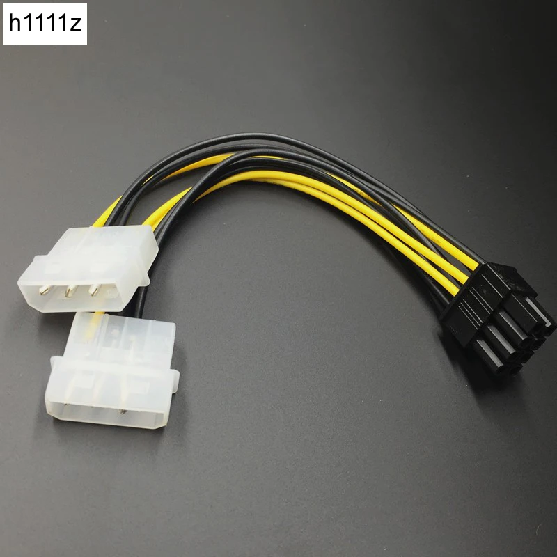 5pcs 18cm 8(6+2) Pin to Dual 4 Pin Video Card Power Cable Adapter 8Pin