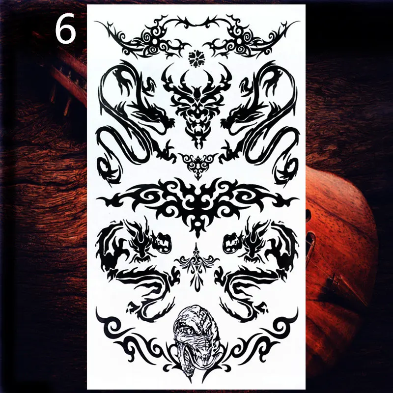 Y-XLWAN Китай черный мужской ремень с бляшкой драконом мужские креативные татуировки наклейки женские водонепроницаемые Дракон татуировки мужские наклейки магниты на холодильник