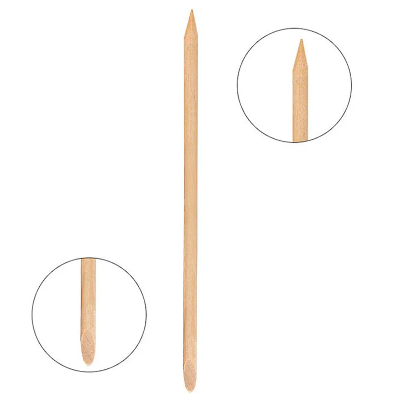 Дизайн ногтей оранжевая деревянная палка палочки для отодвигания кутикулы Педикюр Маникюр Инструмент не легко повредить ваши ногти