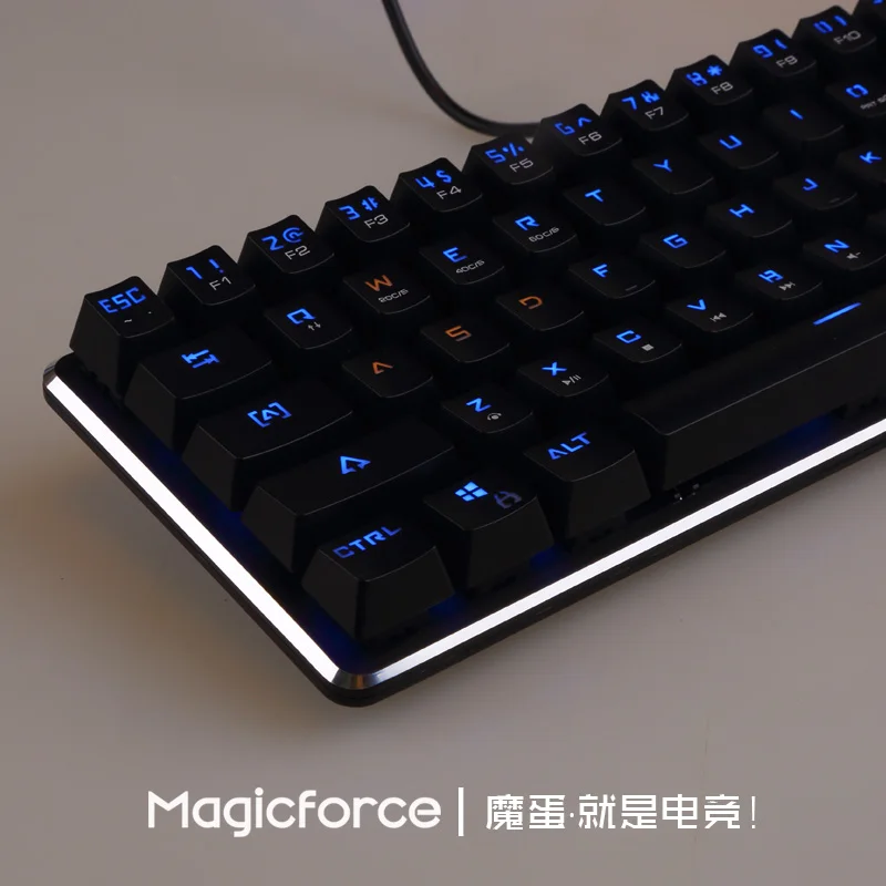 Magicforce Smart 68 клавиш с подсветкой антипривидение USB Механическая игровая клавиатура алюминиевый сплав Kailh MX Синий/Черный переключатели Двойной PCB