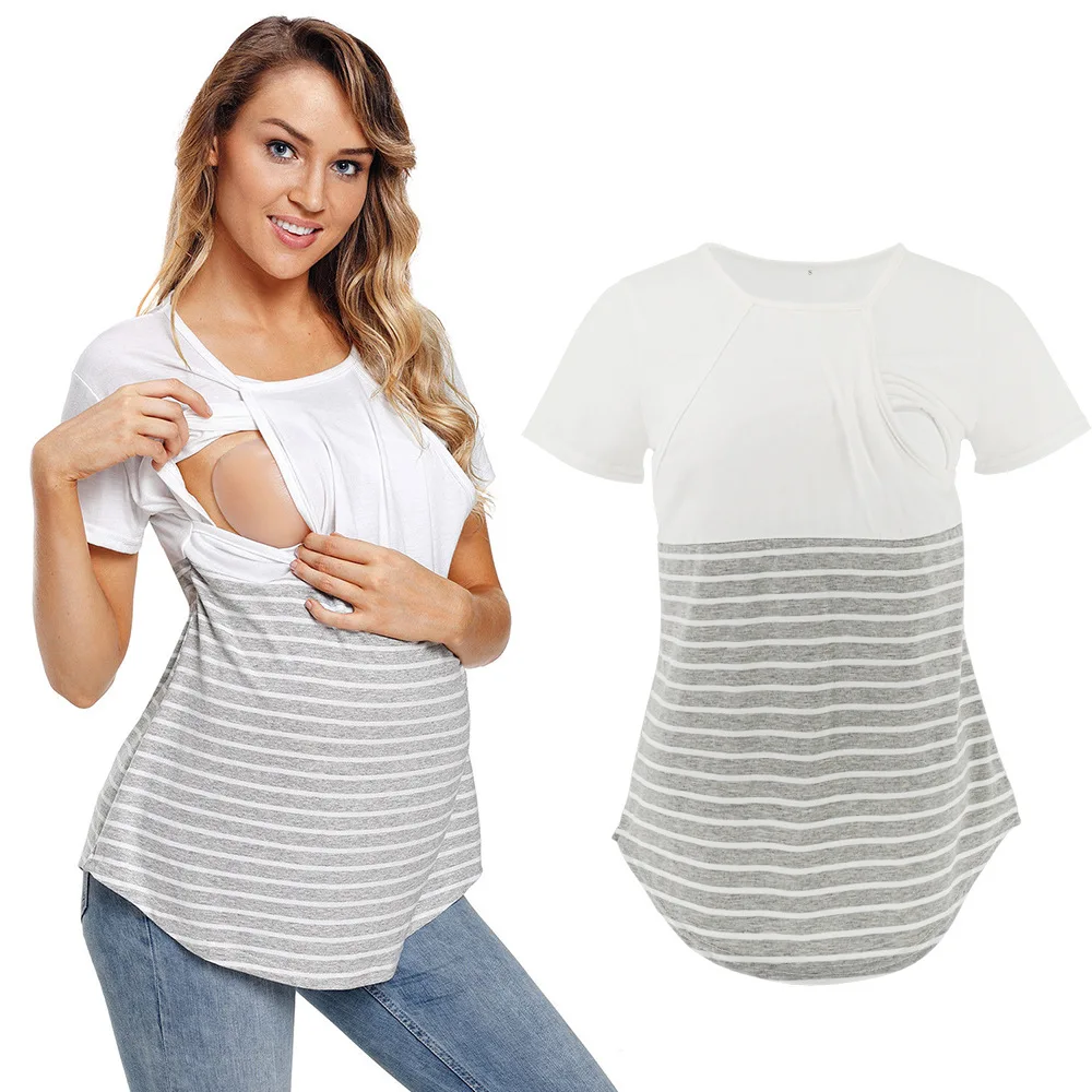 Plus Size Maternity Tops Maternity Clothes Pregnant Clothes Nursing Top Pregnancy Clothing Woman T Shirt Wear Cloth Cotton S-4XL