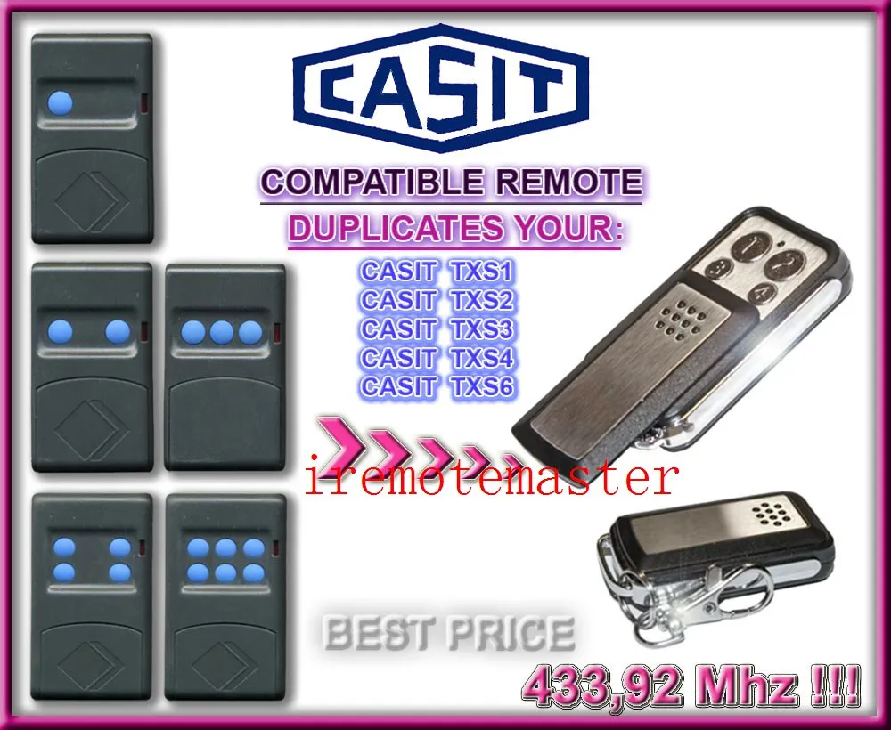 

CASIT txs1,txs2,txs3,txs4,txs6 garage door remote replacement duplicator