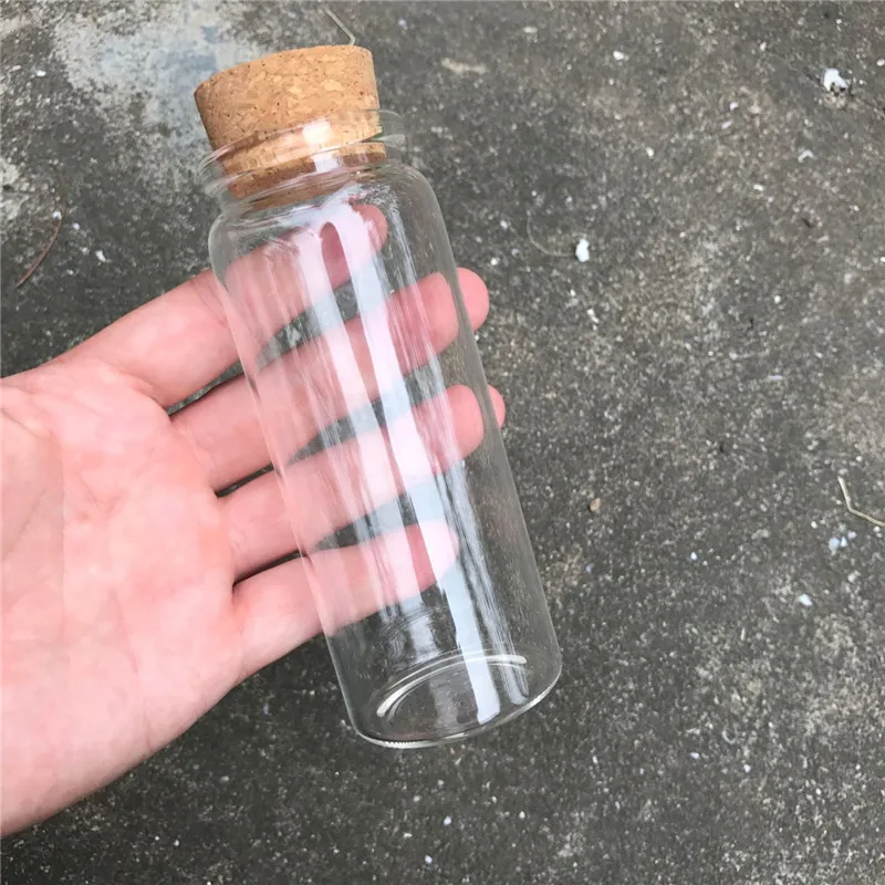 

150ml Glass Bottles With Cork Transparent Mini Empty Glass Vials Jars Container Pill Saffron Food Botlles Eco-Friendly 12pcs/lot