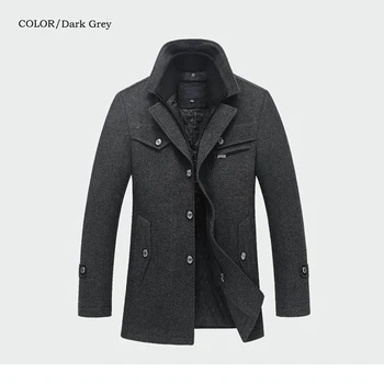 

2019 New Winter Wool Coat Slim Fit Jackets Mens Casual Warm Outerwear Jacket and coat Men Pea Coat Size M-4XL