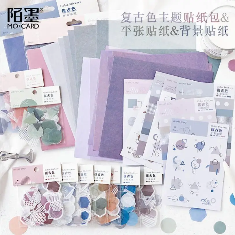 

2-30 Pcs/bag Creative Retro color memo pad planner sticky note paper sticker kawaii stationery pepalaria office Label Stickers