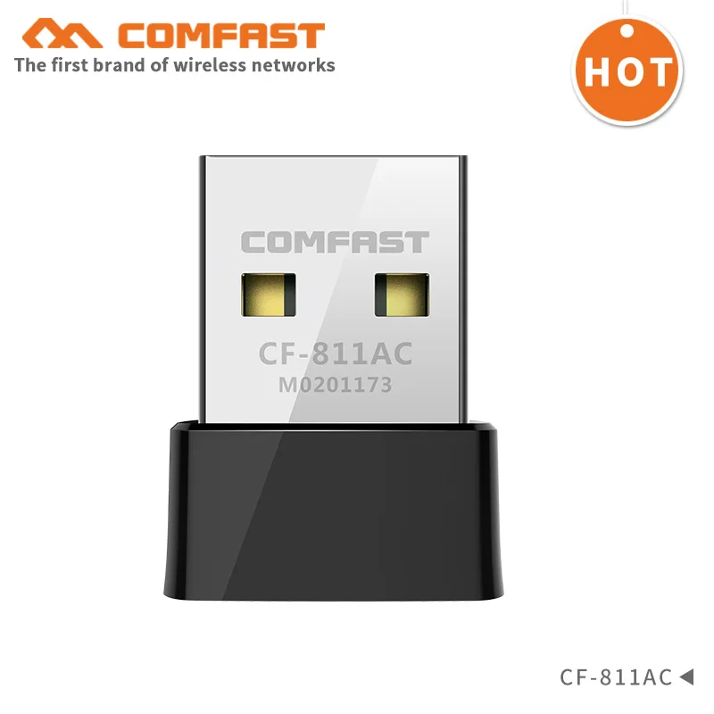 Comfast CF 811AC мини usb wifi адаптер 650Mbp Wi Fi приемник 802.11ac/b/g/n ethernet сетевая карта для ПК