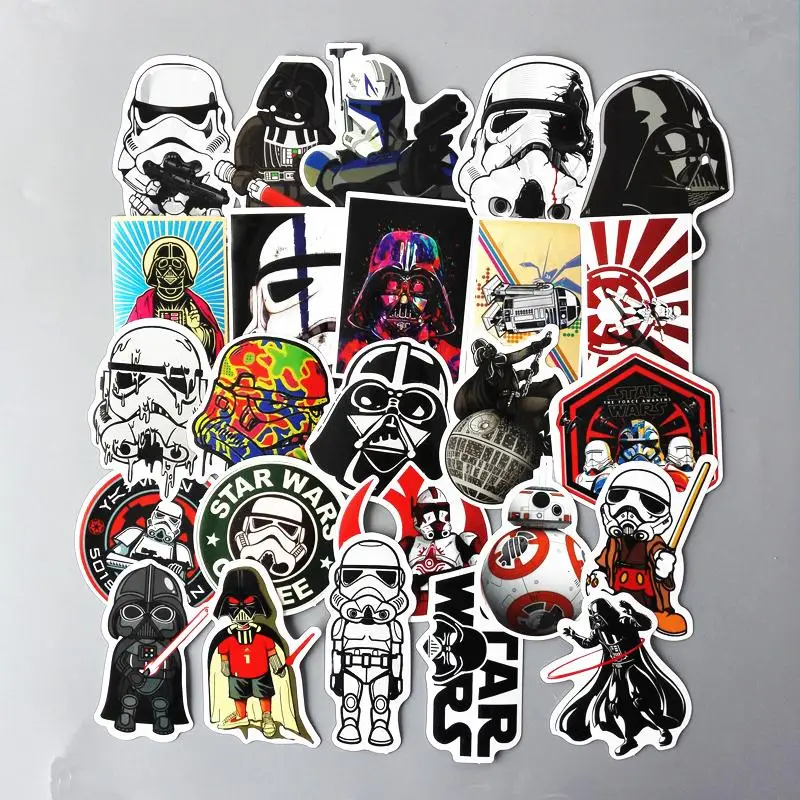 

25pcs/Lot Star War Waterproof Fuel Cap Creative Sticker For Skateboard Laptop Luggage Phone Styling Home Toy Sticker