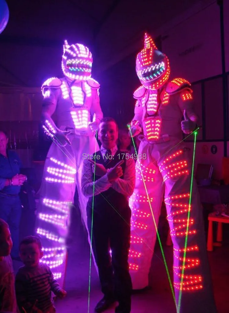 

led robot for Event led Party Supplies rgb glowing Light up robot stage performance led robot