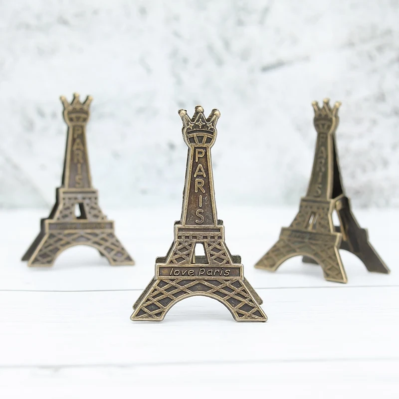 

1 PCS Korea Stationery Vintage Paris Tower Metal Gift Clip Business Card Stand Photo Card Holder Memo Paper Message Clip