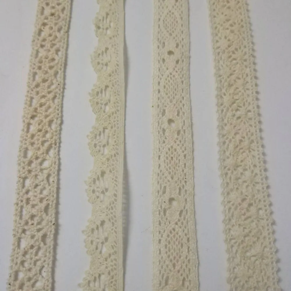 DTM 1000Yards Crocheted Lace Trim 1.5CM Width Cotton lace Fabric Lace