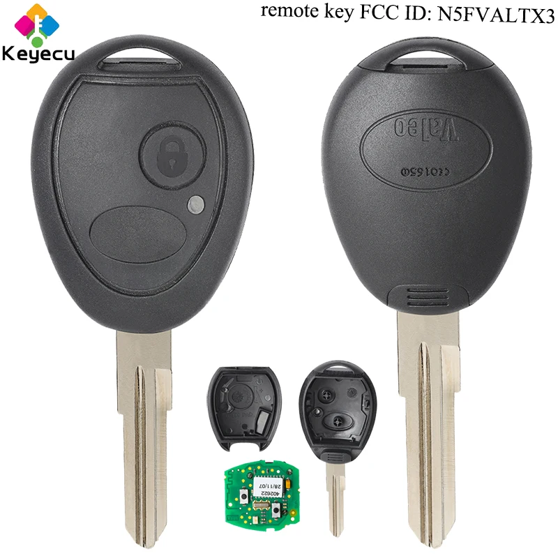 

KEYECU Replacement 2 Buttons Genuine Remote Key With 433MHz& ID73 Chip- FOB for Land Rover Discovery 2 1999-2004, FCC: 73370847