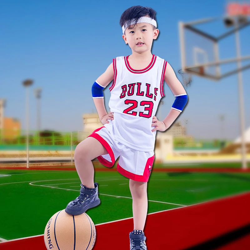 

boys sports clothes basketball sets shorts sleeve o-neck t shirt +shorts cotton print letter white/red 2018 summer children