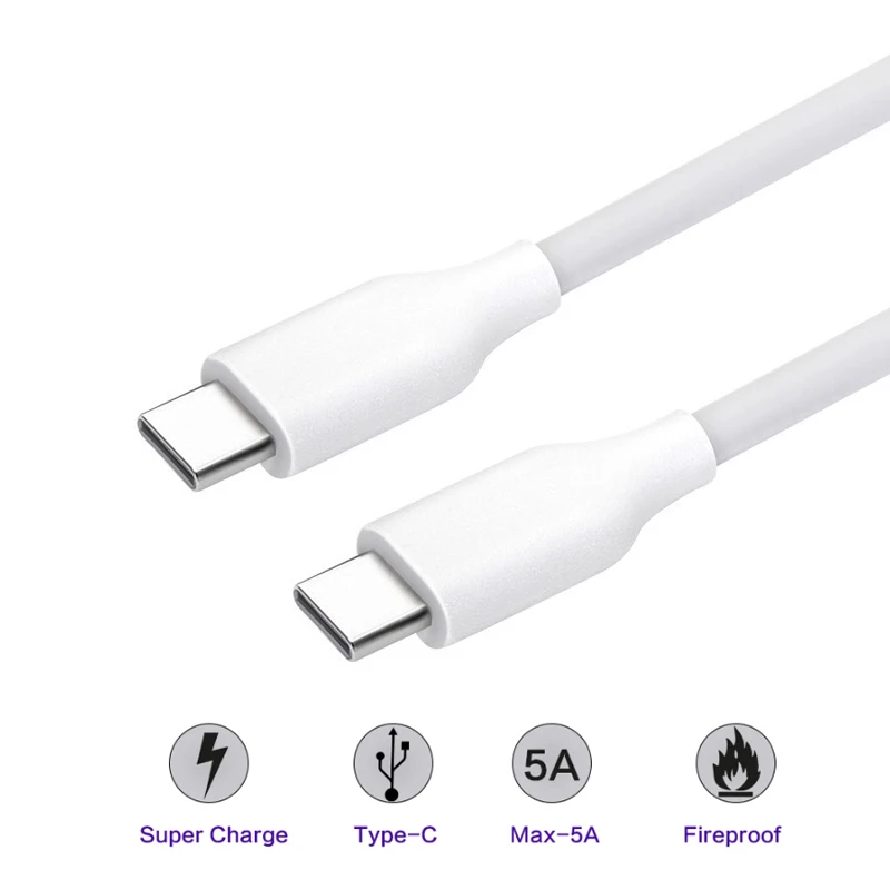 2 м 5A USB C к type C кабель папа-папа для Macbook Mac Pro Air 29 Вт/61 Вт/87 Вт 20,2 в 4.3A USB-C PD зарядное устройство Быстрая зарядка Шнур для передачи данных