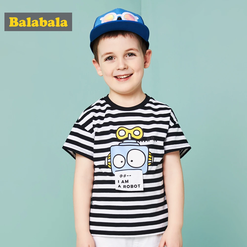 Balabala/2019 г. летняя детская футболка одежда для мальчиков Повседневная enfant модная с