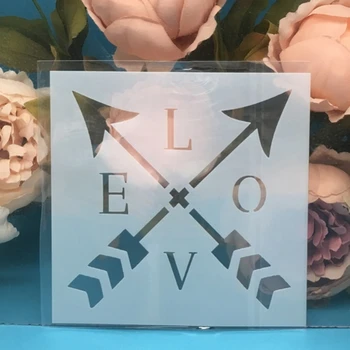 

13cm 5" Love Arrow Cross DIY Layering Stencils Wall Painting Scrapbook Coloring Embossing Album Decorative Paper Card Template