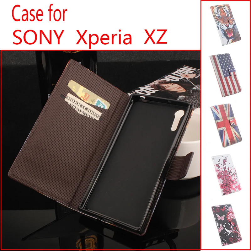 

For Sony Xperia XZ Phone Case Folio Flip Premium Pattern PU Leather Wallet Case with Cash and Card Slots