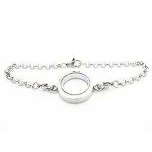 5 штук в партии 25 мм Нержавеющая сталь твист плавающей медальон браслет-цепочка Silve винт жизни Стекло медальон браслеты DIY ювелирных