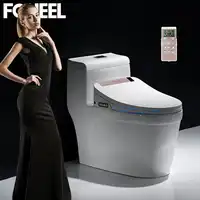 FOHEEL Rose gold smart toilet seat electronic bidet clean dry seat heating wc intelligent led light toilet seat seat cover