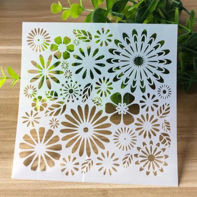 

Stencils Flower Drawing Scrapbooking Photo Album Decorative Embossing Bullet Journal Stencils Paper Craft Template For Painting