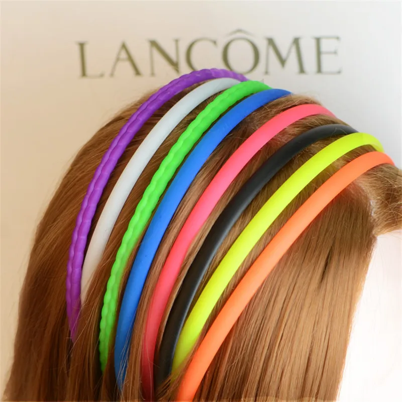 

10PCS/LOT Girl Plastic Satin Covered Headbands alice hair band bow For Kids Teens WT03