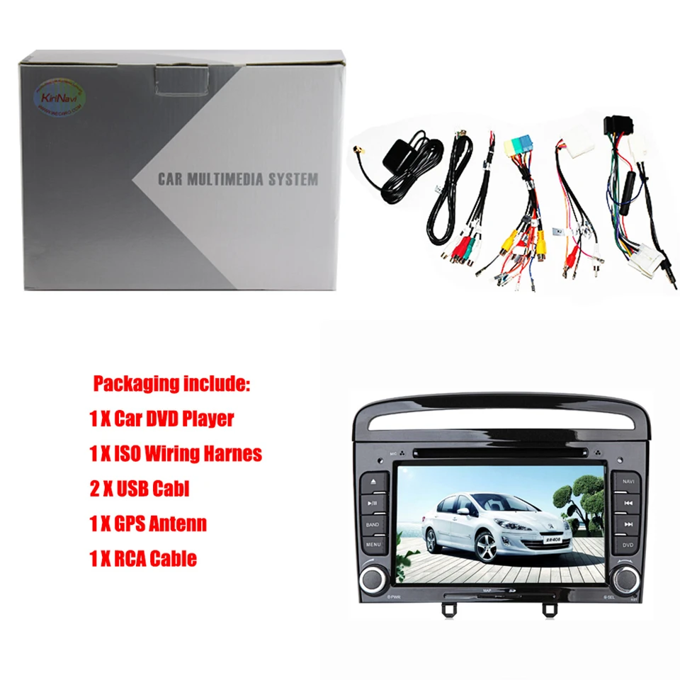 Cheap KiriNavi Octa core 4G LET android 7 car navigation for Peugeot 408 radio 2013 - 2017  gps support 4K Video 4G 5