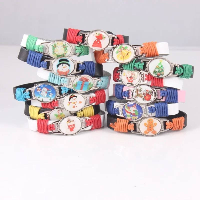 

Free Shipping Christmas Leather Bracelet With Shoelaces buckle Charms Bracelets Bangle for Men Women Gift