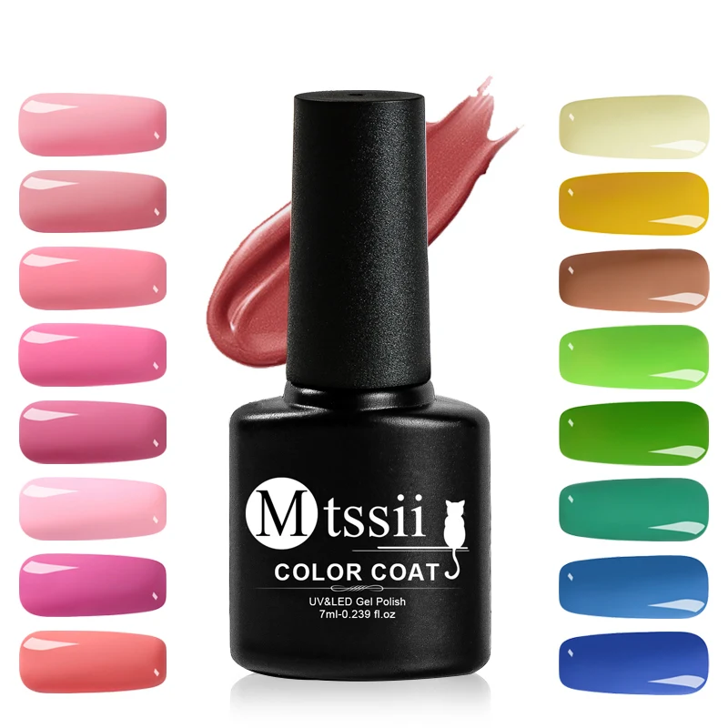 

Mtssii Nail Art Design Manicure Nail Polish 7.5ml Soak Off Enamel Gel Polish UV Gel Nail Polish Candy Color Lacquer Varnish