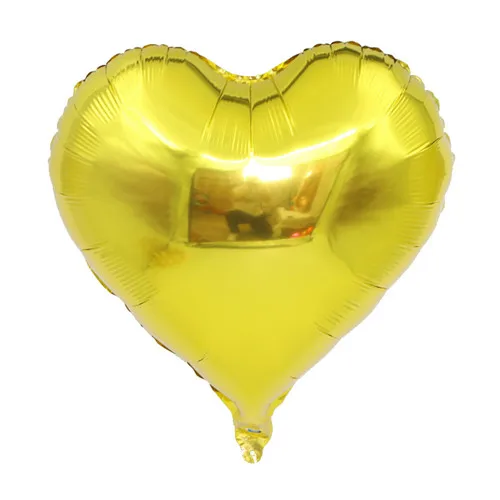 5 шт. сердце любовь алюминиевые надувные воздушные шары Декор на свадьбу День рождения баллон годовщина свадьбы Любовь события Вечерние - Цвет: Yellow