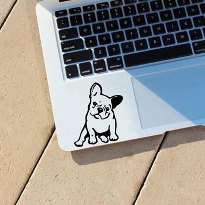 Наклейки для ноутбука с французским бульдогом для Apple MacBook Air/Pro украшения, виниловые наклейки с изображением забавной собаки, декор для окна автомобиля - Цвет: QT505 Black