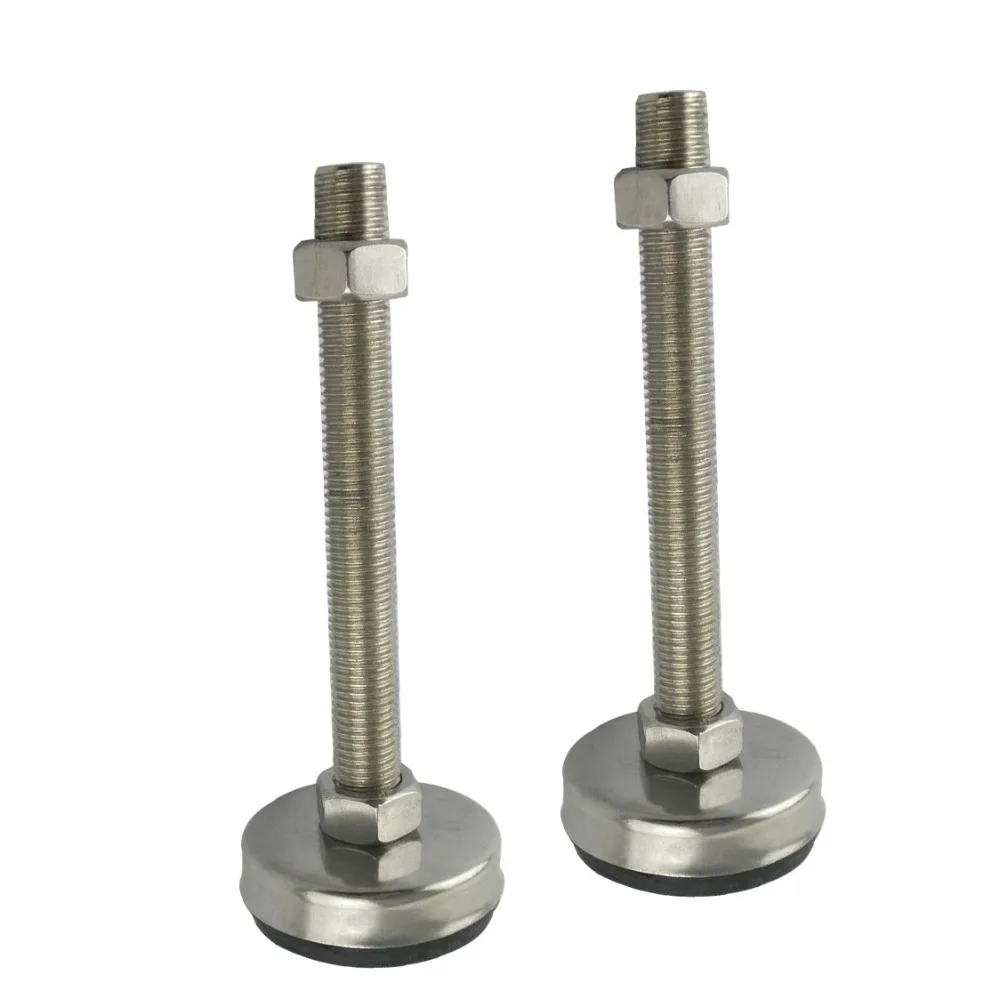 

2pcs M20x150mm Adjustable Foot Cups 85mm Diameter 304Stainless Non-skid Base M20 Thread 150mm Length Articulated Leveling Foot