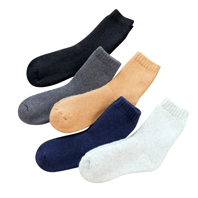 Шерсть Носки для девочек для мужчин толстые теплые зимние невысокие носки без пятки Для мужчин одноцветное Цвет удобная мужская Носки для
