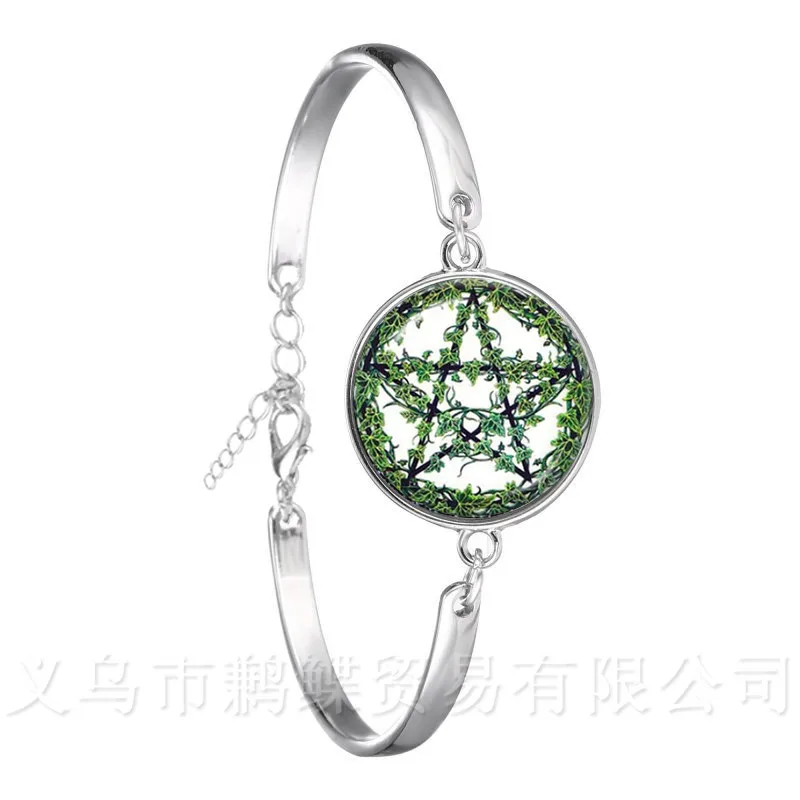 Satanic Baphomet браслет с пентаграммой Готический посеребренный Satanism Evil Occult Pentacle Jewelry