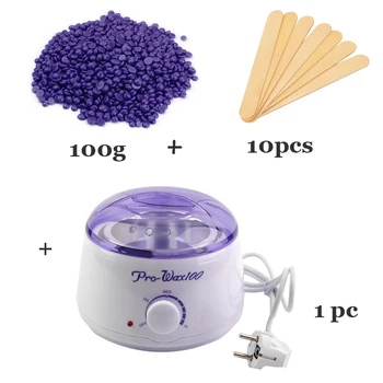 

Hair Removal Wax Warmer Wax Heater Pot +10 Wooden Spatula Sticks+ 100g Wax Beans