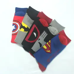 Mix 5 пар/лот Мультфильм Супермен бэтмен, Супергерои экипажа носки для девочек осень зима хлопок мужской унисекс P053