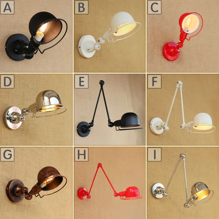 

Wall Light Sconces Lamp Adjustable Brace Fixtures Kitchen Lights Luminaire Bar Rh Lighting Lampe Iron Modern Rotation