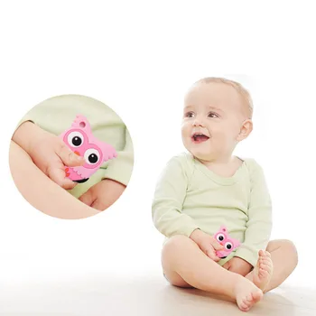 

Baby Teething Toy Food Grade Soft Silicone Cartoon Owl Shape Teether Infants Toddlers Use S7JN