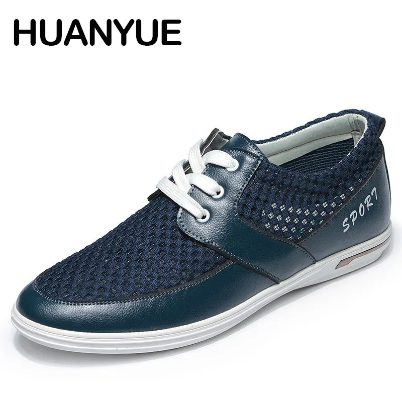

Hot Summer Men Shoes Mesh Men Casual Shoes Fashion Low Lace-up Male Shoes Breathable Mesh Men's Flat Sandals Zapatillas Hombre