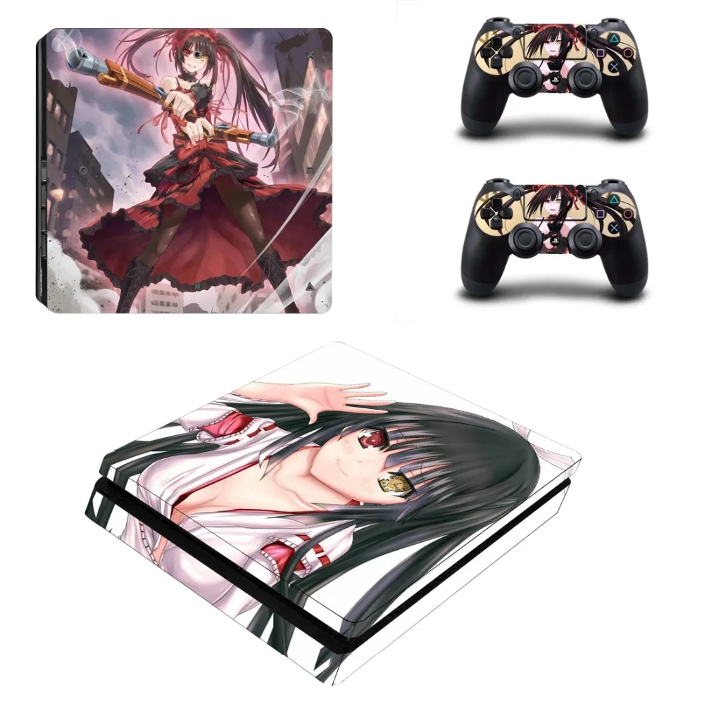 Аниме милая девушка Tokisaki Kurumi Miku Saber PS4 тонкая Наклейка защитная накладка наклейка для PS4 тонкая консоль и контроллер винил